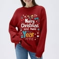 thumbnail image 2 of Christmas Sweatshirt for Women Causal Funny Holiday Graphic Crew Neck Long Sleeve Loose Blouse Tops Xmas Tee shirt (3XL, Red-3), 2 of 6
