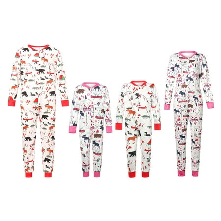 

JBEELATE Matching Family Christmas Pajamas Set 2021 One-Piece Buttoned Flap Xmas Pjs Set Jumpsuit Sleepwear for Adult Kids Toddler