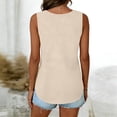 thumbnail image 4 of Women's Summer Cotton Linen Sleeveless Button Down Pleated Tank Tops Dressy Casual Work Blouses Khaki XL, 4 of 4