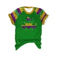 thumbnail image 4 of BOOMILK Mardi Gras Shirts for Women Plus Size Letter Print Graphic Tees Crew Neck Short Sleeve Summer Top, 4 of 4