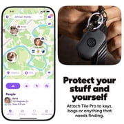 Life360 Tile Pro Powerful Bluetooth Tracker for Keys, Bags, Phones & More, iOS & Android, 2-Pack Tracking Devices (Black/White)