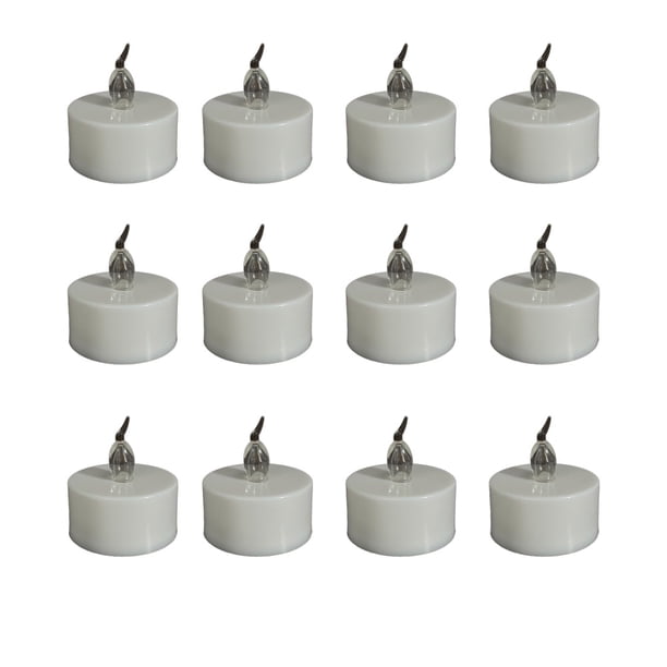 Velas de té sin llama que funcionan con pilas: vela votiva eléctrica parpadeante LED, paquete de 12, realista y brillante para celebraciones de temporada y festivas y regalos navideños, lámpara larga