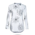 thumbnail image 6 of Summer Saving Wycnly Cute Tops for Women Floral V-Neck 3/4 Sleeve T shirts Summer Casual Lapel Button Down Plus Size Lightweight Pullover Blouses White S Clearance Clothes, 6 of 6
