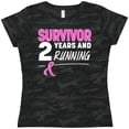 thumbnail image 3 of Inktastic Breast Cancer Survivor 2 Years and Running with Pink Ribbon Women's T-Shirt, 3 of 5