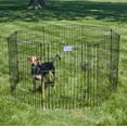thumbnail image 4 of MidWest Home for Pets Metal Exercise Dog Playpen Without Door, 8 Panels, 4 Ground Stakes, Foldable and Portable Pet Playpen, 30 Inch High, Black, 4 of 10