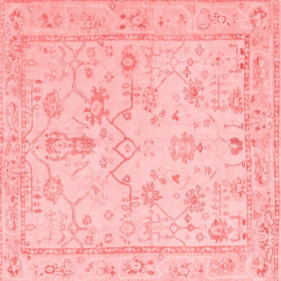 Ahgly Company Indoor Square Oriental Red Traditional Area Rugs, 6' Square