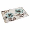 thumbnail image 2 of Teal Brown Spring Floral Door Mat&nbsp;Indoor Outdoor Entrance,Non Slip Small Rug for Kitchen Bathroom Entryway Rug,Vintage Flowers Elegant Botanical Washable Doormat Floor Mat 18x30 Inch, 2 of 8