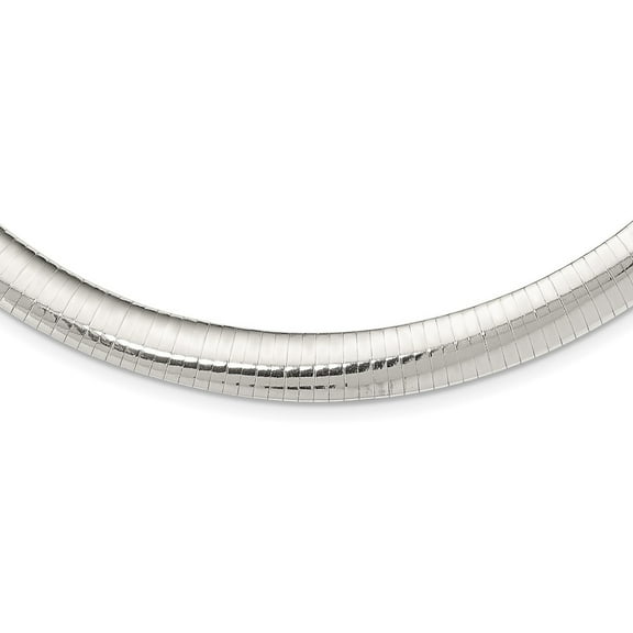 925 Sterling Silver Omega Chain Necklace 10 mm Cubetto 16 inch