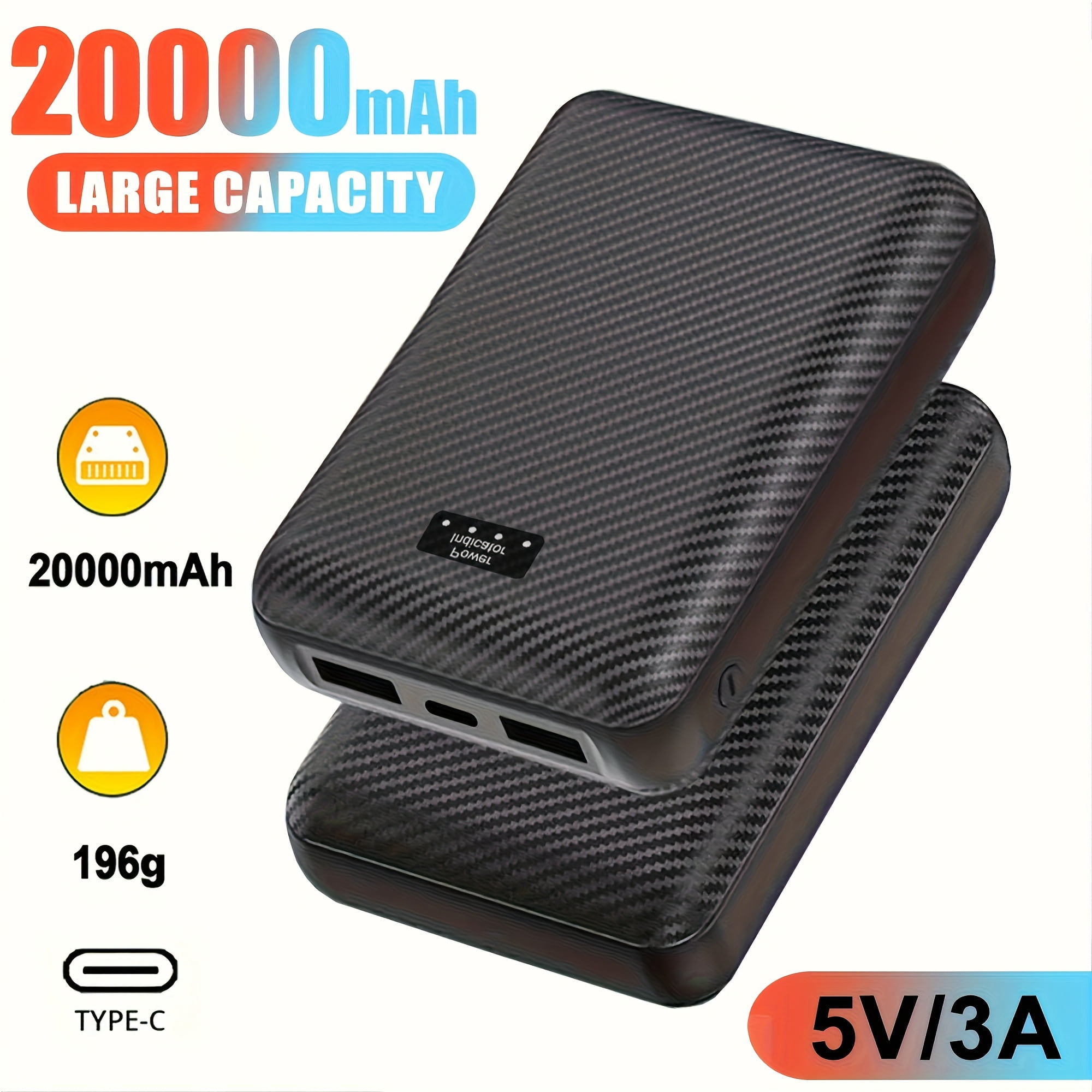 20000mAh Power Bank Vest Jacket Heated Charger External Battery Winter Heating Scarf SocksPortable Electric Heating Equipment