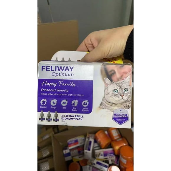 LILELIS Feliway Optimum Enhanced Calming Pheromone 30 Day Refill 3 Pack Purple 10.5Cm