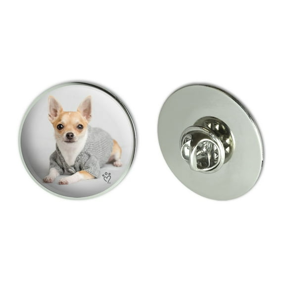 Chihuahua Little Dog in a Sweater Metal 1.1" Tie Tack Hat Lapel Pin Pinback