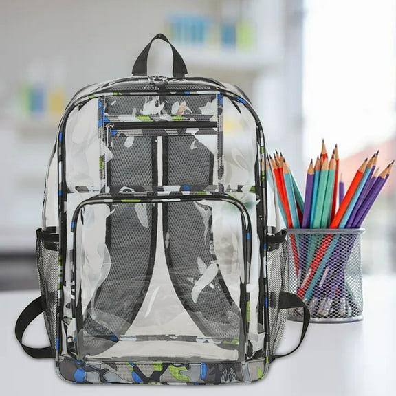 VOAVEKE Clear Backpack,School Supplies, Transparent Backpack With Large Capacity For Men And Women Outdoor Sports Morning Running Fitness Backpack