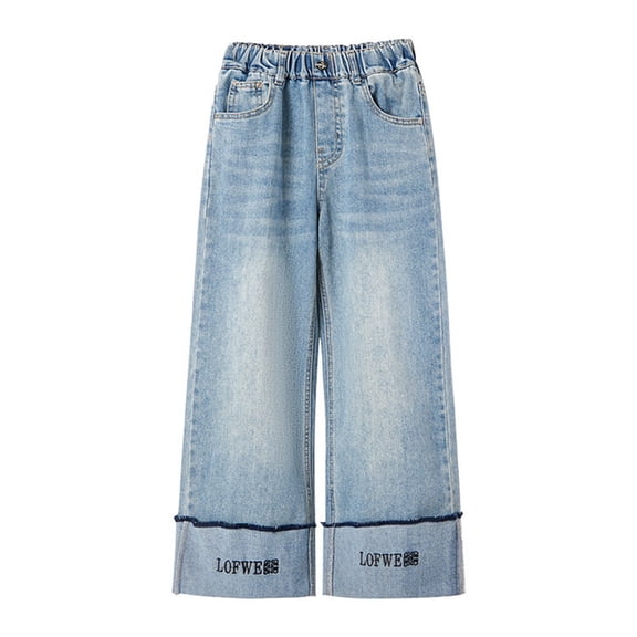 FDDMis Lowrise Jeans Football Pants Youth Camo Pants Clothes for 13 Year Old Girls Size 2t Girls Clothes Cute Girl Clothes Size 3t Girls, Blue 11-12 Years