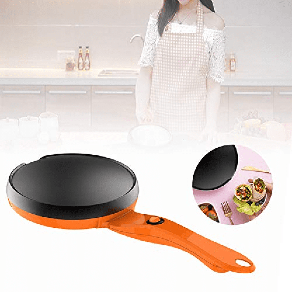  Portable Electric Crepe Maker 110V 8” Household Pancake Machine  with Auto Temperature Control Non-stick Crepe Pan for Pancake, Blintz,  Chapati,Including Egg Beater & Batter Pot Red&Black 1Pack: Home & Kitchen