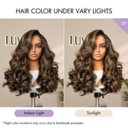 LUVME All-Day Comfort™ Wig 200% Density Voluminous Loose Body Wave Glueless Minimalist HD Lace Wig Pre-Cut Lace 12 Brown Higlight 1 pc for Woman
