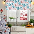 thumbnail image 5 of Blue Red Coral Curtain Valances for Windows, Kitchen Valance Window Treatments Panel 2 Pack, Coastal Nautical Summer Beach Rod Pocket Short Curtains for Bathroom Bedroom 42 x 18 Inch, 5 of 8
