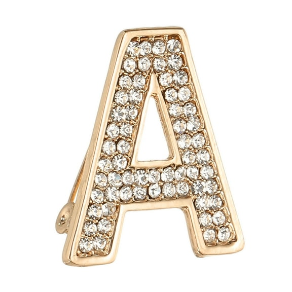 Uxcell Initial Letter Brooch Pin, Letter Rhinestone Brooches and Pins for Women Men for Jewelry Gifts Crafts Clothing Letter A