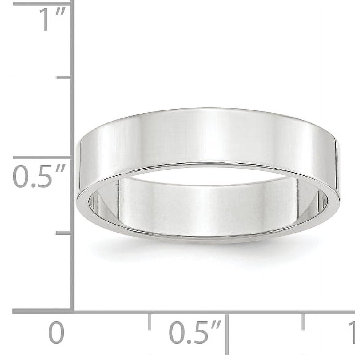 Finest Gold 14K 5 mm White Gold Light Weight Flat Band - Size 5.5