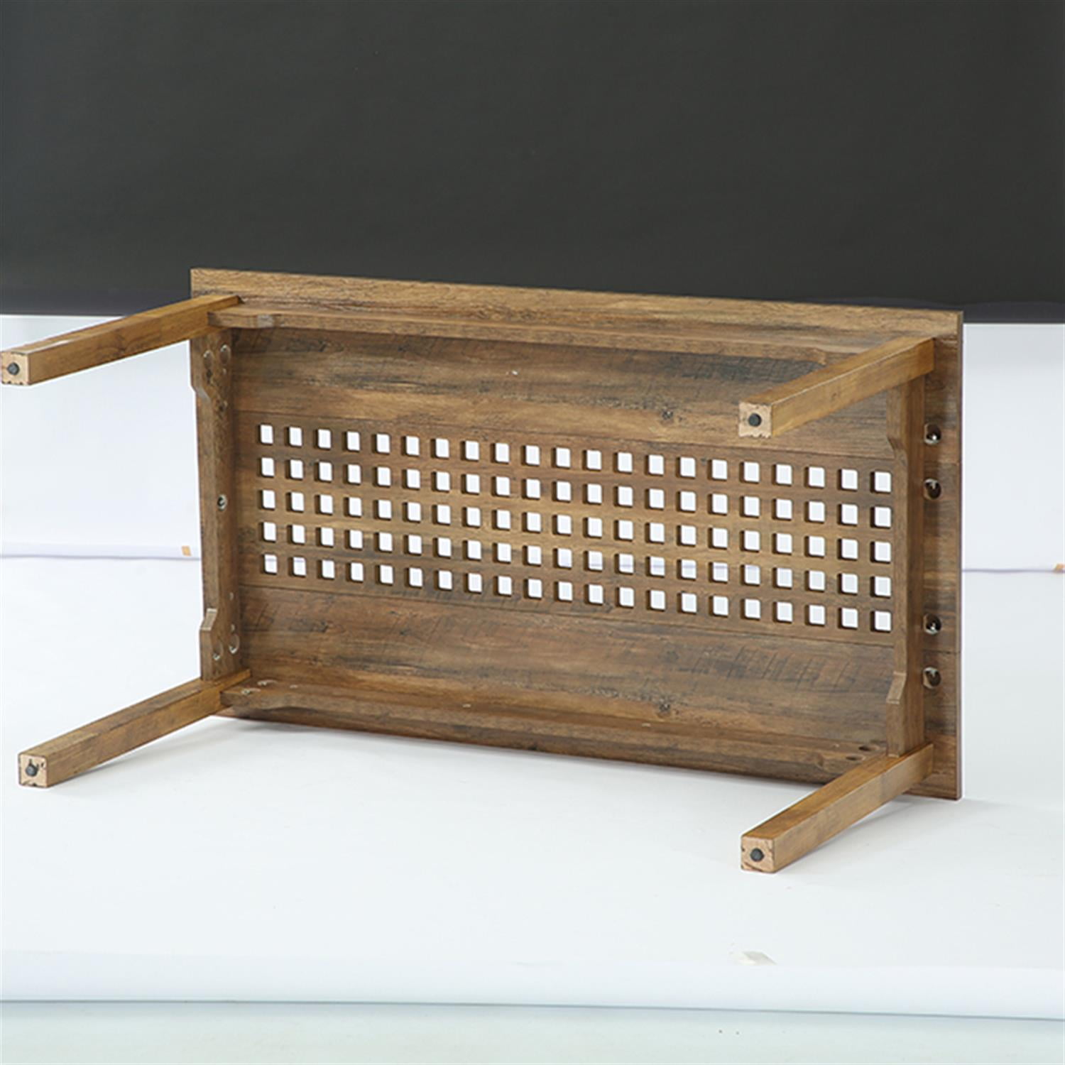 Demi Bonn 63" Wood Rectangular Dining Table for 6-8 People, Farmhouse Breakfast Table for Dining Room, Home Office, Living Room Furniture, Brown