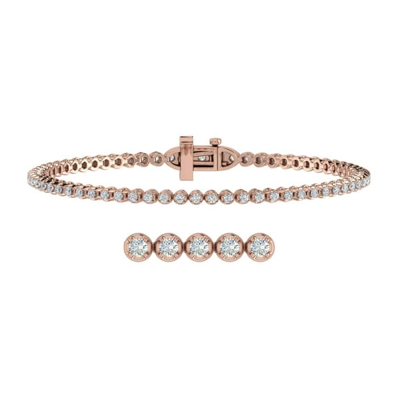 1 Carat Diamond Tennis Bracelet in 10K Rose Gold (7 Inch)