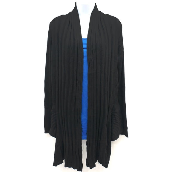 K. Jordan Black Long Sleeve Draped Open Front Cardigan, Women's XL
