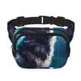 thumbnail image 1 of Balery Colorful Plant Wolf Mochila Cinturón para Mujeres y Hombres, Bolsa de Cintura Impermeable de Doble Capa con Correa, 1 of 9