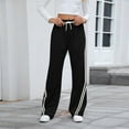 thumbnail image 4 of BRDFRL Y2K Vintage Track Pants Women Low Waist Side Striped Drawstring Straight Leg Loose Fit Joggers Black S, 4 of 8