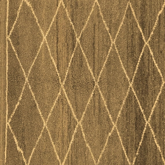 Ahgly Company Indoor Square Abstract Brown Modern Area Rugs, 8' Square