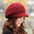 thumbnail image 4 of Dalrosia Womens Winter Beanie Hat Warm Knitted Slouchy Wool Hats Cap with Visor, 4 of 6