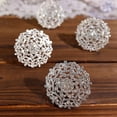 thumbnail image 5 of BalsaCircle 4 Flower Silver Metal Dinner Napkin Rings Rhinestones Wedding Party Events Reception Decorations, 5 of 8