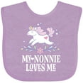 thumbnail image 3 of Inktastic Nonnie Loves Me Granddaughter Unicorn Girls Baby Bib, 3 of 4
