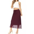 thumbnail image 4 of Women's High Rise Chiffon Overlay Maxi Draped Skirt with Waist Tie Accent., 4 of 6