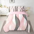 thumbnail image 2 of Erosebridal Futuristic Stripe Bedding Sets King Size, Abstract Geometry Comforter Sets with Sheets, Modern Fashion Decor, Reversible, 2 of 5