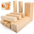thumbnail image 1 of Muyoka 10 piezas de bloque de tallado de tilo, bloque de tallado de madera suave natural, 2 tamaños, bloque de madera portátil sin terminar, suministros de arte para tallar y blanquear para principian Muyoka Hogar, 1 of 6