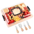 thumbnail image 1 of Tabla de charcutería CAWIU con tapa y asa, juego de queso de bambú, 1 of 6