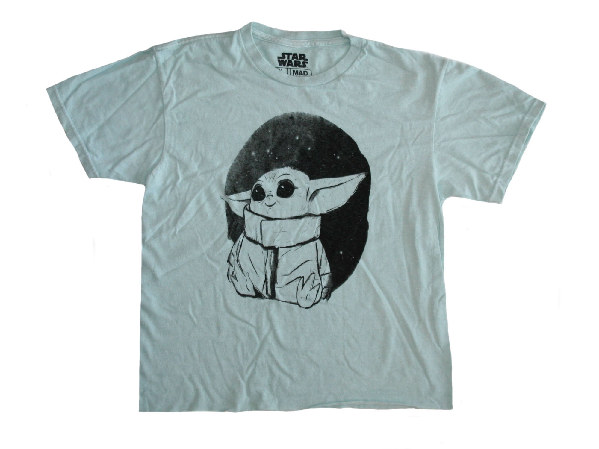 Mad Engine Star Wars The Mandalorian Baby Yoda Junior Women's Crop T-Shirt, Infant Girl's, Size: Large, Blue