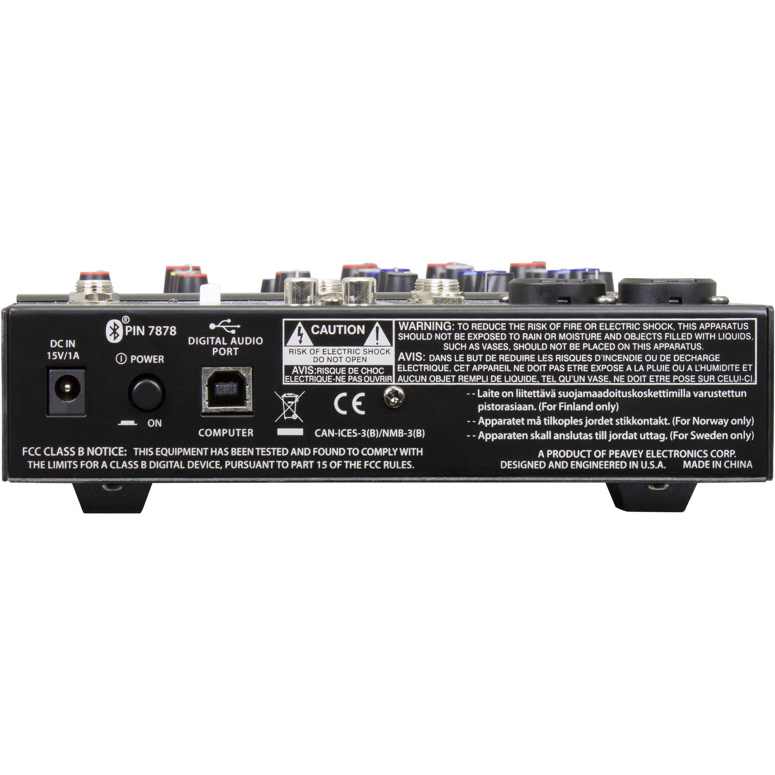 PEAVEY PV 6 BT 120US 2-CH BLUETOOTH CAPABLE STUDIO MIXER WITH 3-BAND EQUALIZER