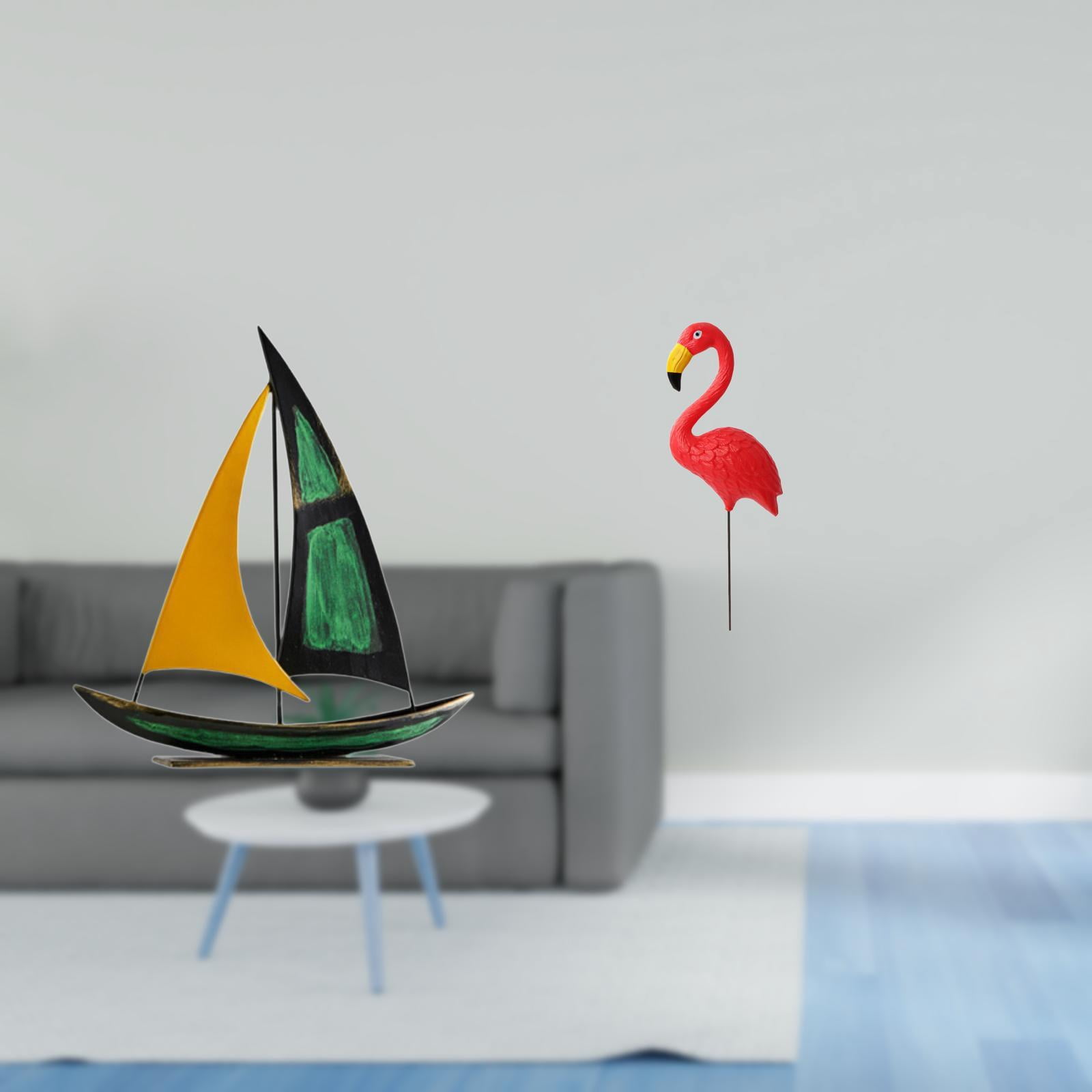 CoudarTitie Iron Sailboat Bird Sculpture Tabletop Ornament Feng Shui Decor Collection Decorative Figurine for Table Centerpiece Desk Bookshelf Yard Art Ornament Fairy Garden Accessories