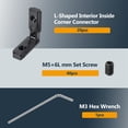 thumbnail image 7 of POWERTEC 20 Sets L-Shape Interior Inside Corner Connector Joint Bracket – Fits T-Slot and V-Slot Profile Aluminum Extrusion, Ideal for CNC Machines, 3D Printer Frames, Custom Enclosures, 74006N, 7 of 7
