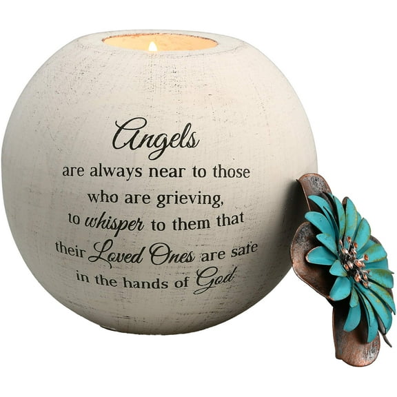 Pavilion Gift Company 19094 Angels are Near Candle Holder, 5-Inch, Terra Cotta