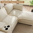 thumbnail image 6 of Wiilayok 145" U Shaped Cloud Couch Modular Sectional Sofa for Living Room,Modern Chenille Deep Seat Modular Couch with two Movable Ottoman,Central Console w/ Dual USB Ports,Cup Holder,Beige, 6 of 8