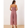thumbnail image 4 of DARING DIVA Women's Summer Spaghetti Straps Sleeveless V Neck Jumpsuit L Dark Pink, 4 of 6