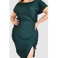 thumbnail image 4 of Vestido de satén Roman Fashion Tallas Extras 4299 verde botella 40, 4 of 6