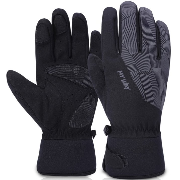 PUMIER Winter Ski Gloves for Men and Women Waterproof Windproof Touchscreen Thermal Gloves Full Finger Fleece Lined Cycling Gloves with Non-Slip Grip and Lens Wipe for Biking Skiing and Outdoor
