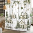 thumbnail image 2 of Tchckioa Christmas Snow Village Shower Curtain,72x72 Inch Waterproof Hooks Bath Curtain for Bathroom, 2 of 6