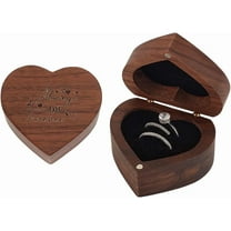 Wooden Ring Storage Heart Shaped Ring Box Customizable Jewelry Case Elegant and Retro Ring Holder Box for Wedding Proposal and Engagement Ceremony