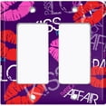 thumbnail image 6 of Metal Light Switch Plate Cover Lipstick Kisses Love Romance Dark Purple LOV009, 6 of 13