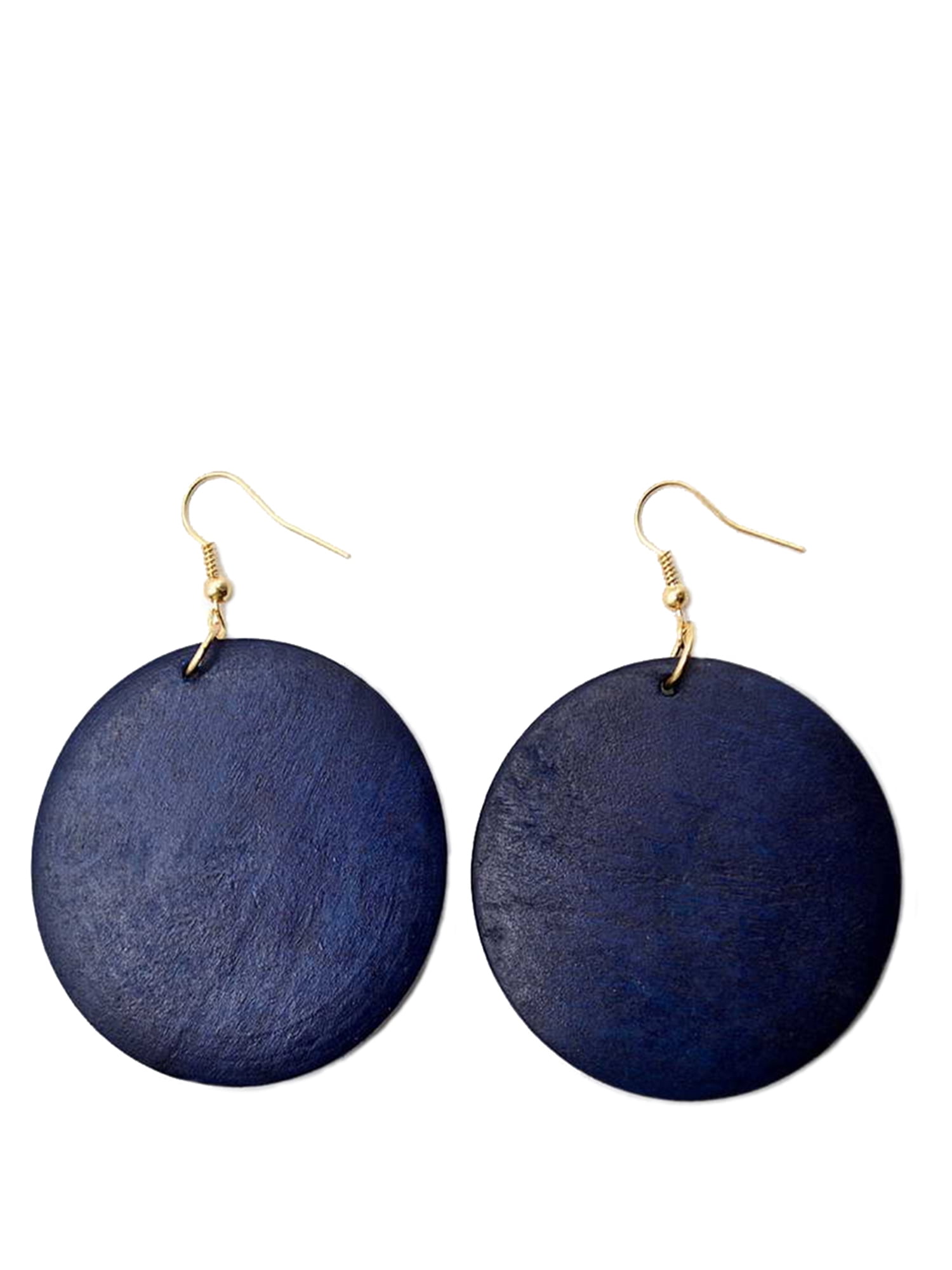 dangle earrings royal blue Dangle wood boho earrings natural wood earrings gift for her dangle wood boho jewelry custom boho earrings