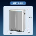 thumbnail image 2 of YRLLENSDAN 10 Gallon(40L) Trash Can, Fingerprint Proof Stainless Steel Kitchen Garbage Can with Removable Inner Bucket and Hinged Lids, Pedal Rubbish Bin for Home Office, 2 of 7