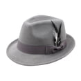 thumbnail image 2 of Classic Fedora Hats for Men & Women Wide Brim Felt Hat Panama Dress Fedora Hat Light Gray One Size, 2 of 4